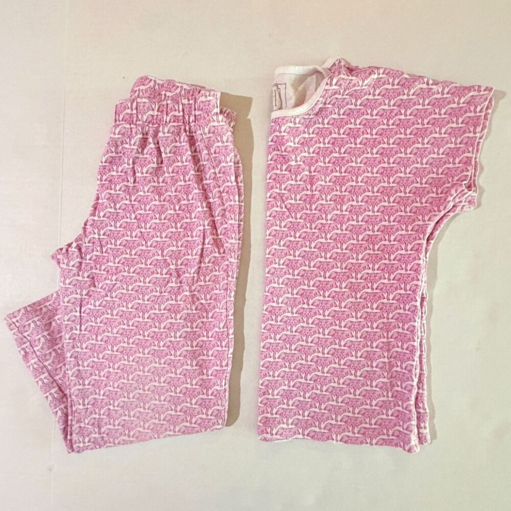 Lila & Hayes, Merrick Girls' Pant Set African Elephants Pink, 7 2PC